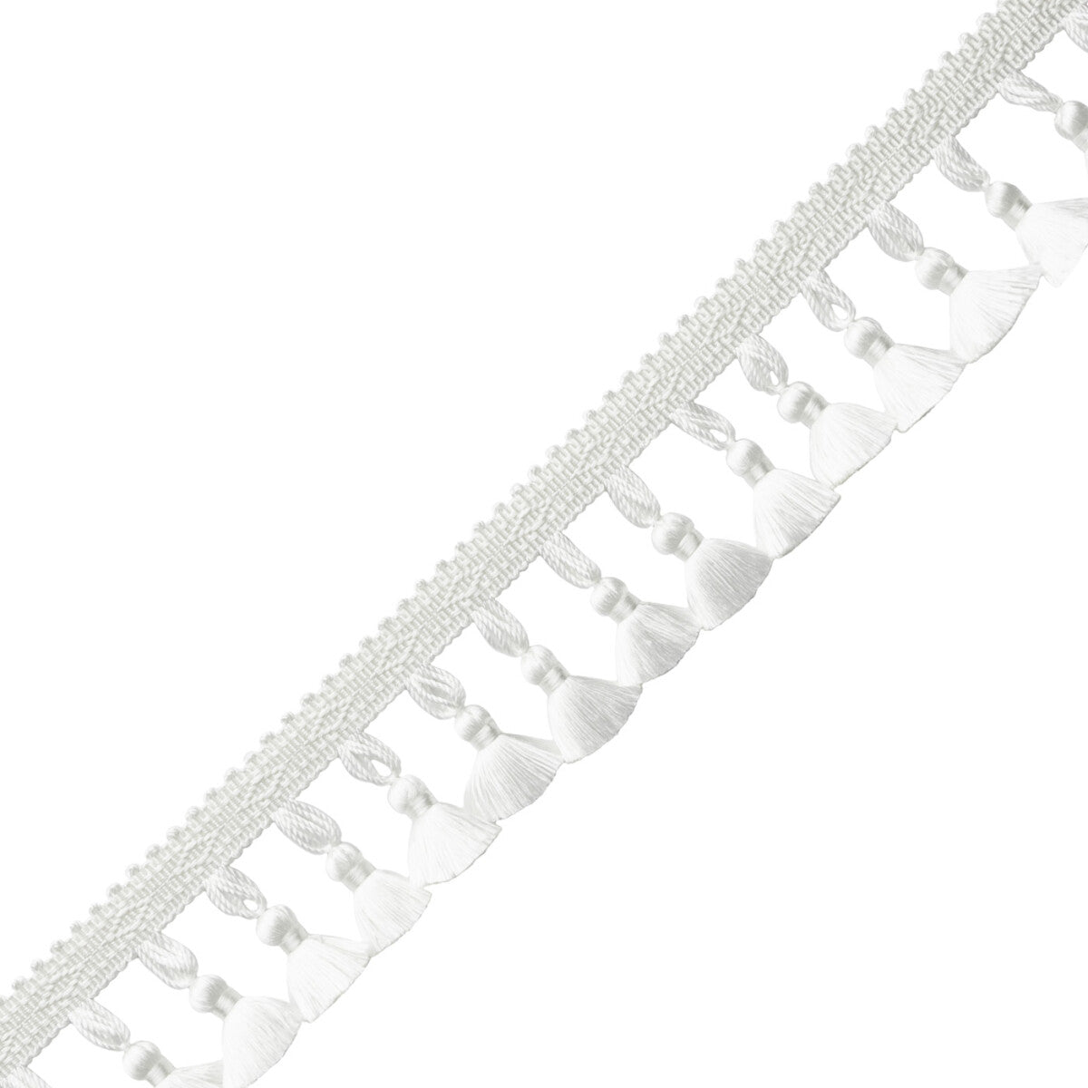 Délicat Silk Tassel Fringe Trim by Samuel & Sons in White