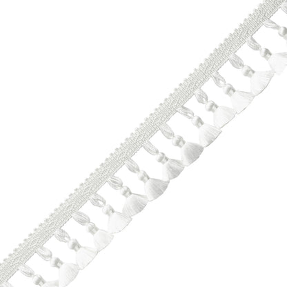 Délicat Silk Tassel Fringe Trim by Samuel & Sons in White