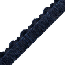 Délicat Silk Cut Fringe Trim by Samuel & Sons in Navy