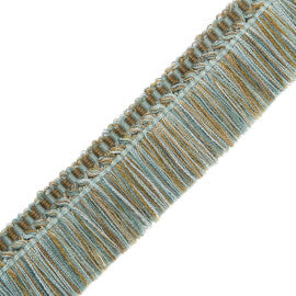 1.5" Delices Brush Fringe Trim by Samuel & Sons in Aqua/Cafe