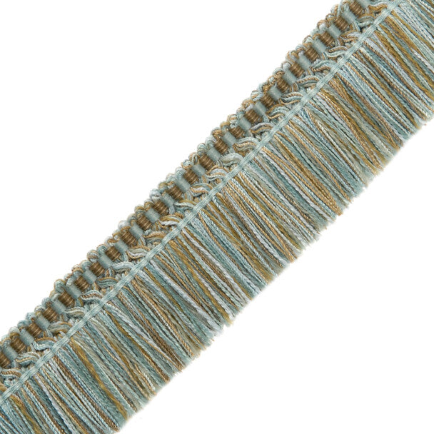 1.5" Delices Brush Fringe Trim by Samuel & Sons in Aqua/Cafe