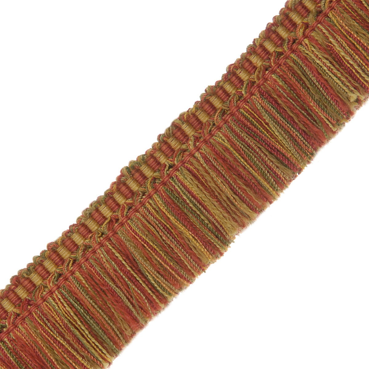 1.5" Delices Brush Fringe Trim by Samuel & Sons in Crimson/Forest/Gold