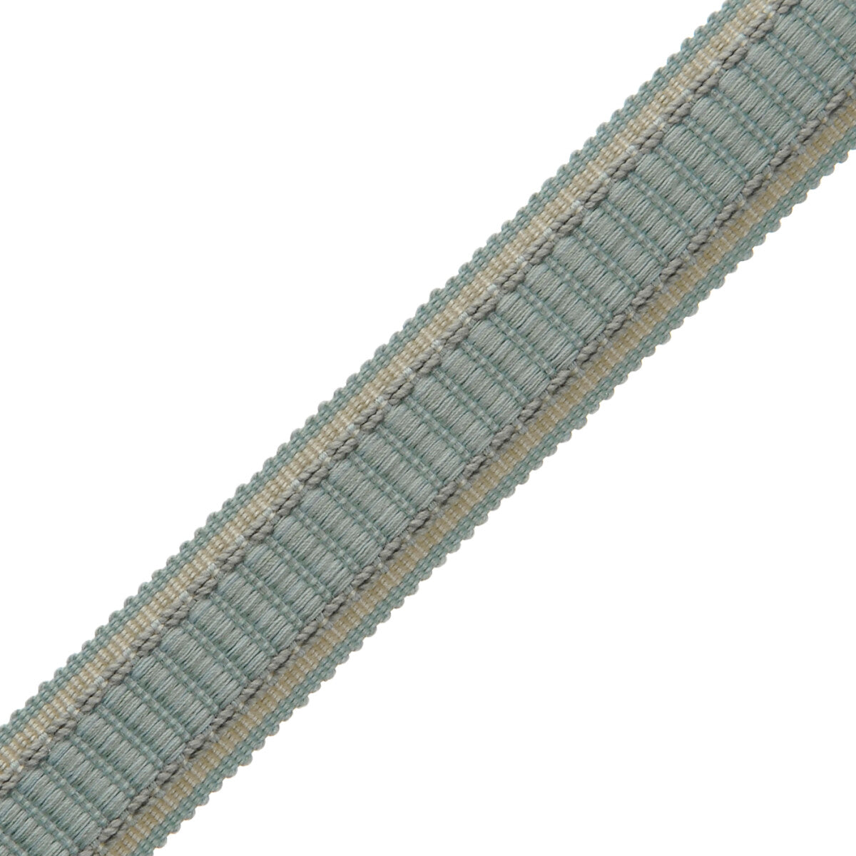 1" Lancaster Ribbed Border Trim by Samuel & Sons in Aqua