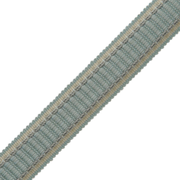 1" Lancaster Ribbed Border Trim by Samuel & Sons in Aqua