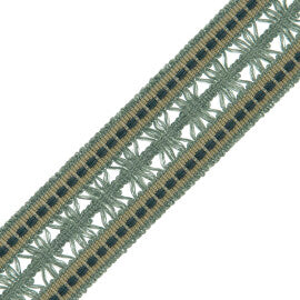 1.4" Lancaster Lattice Braid Trim by Samuel & Sons in Teal