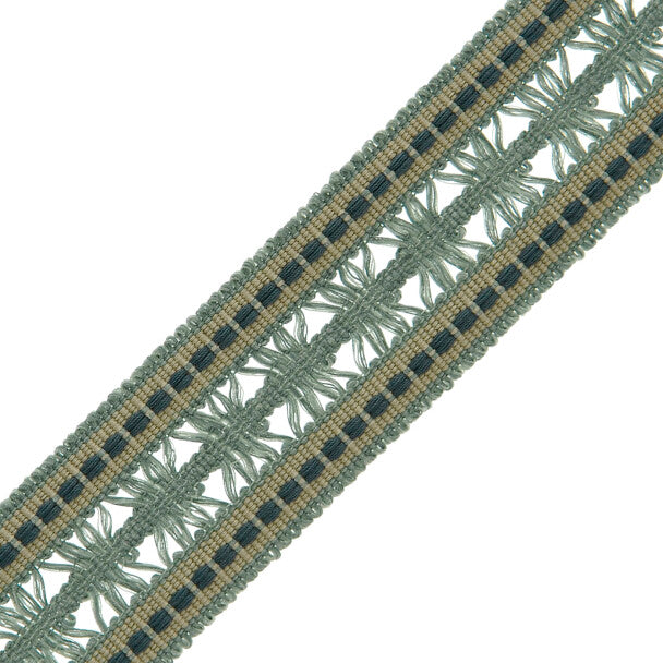 1.4" Lancaster Lattice Braid Trim by Samuel & Sons in Teal