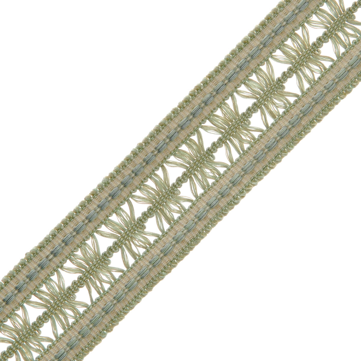 1.4" Lancaster Lattice Braid Trim by Samuel & Sons in Sea Mist