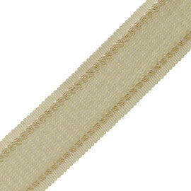 1.6" Lancaster Ribbed Border Trim by Samuel & Sons in Cream