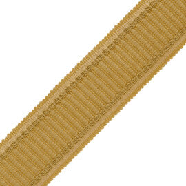 1.6" Lancaster Ribbed Border Trim by Samuel & Sons in Cornsilk