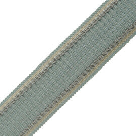 1.6" Lancaster Ribbed Border Trim by Samuel & Sons in Aqua