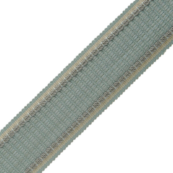 1.6" Lancaster Ribbed Border Trim by Samuel & Sons in Aqua