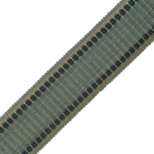 1.6" Lancaster Ribbed Border Trim by Samuel & Sons in Teal