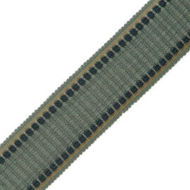 1.6" Lancaster Ribbed Border Trim by Samuel & Sons in Teal