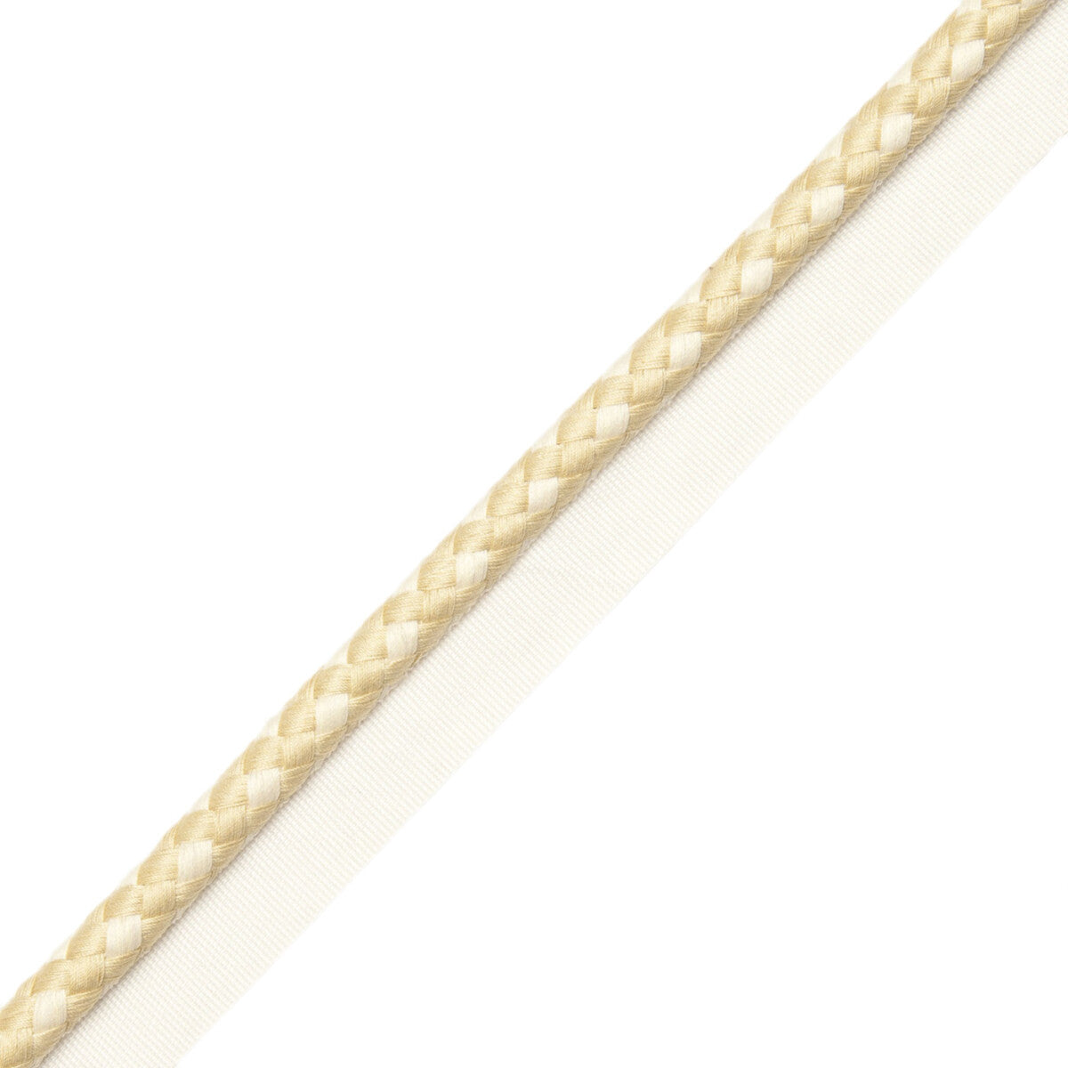 3/8" Lancaster Cord With Tape Trim by Samuel & Sons in Cornsilk