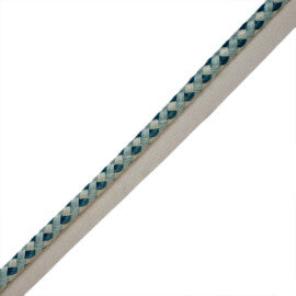 3/8" Lancaster Cord With Tape Trim by Samuel & Sons in Teal
