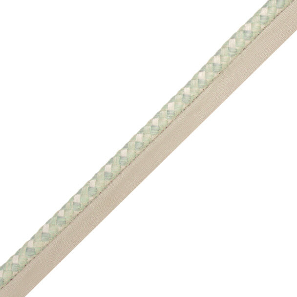 3/8" Lancaster Cord With Tape Trim by Samuel & Sons in Sea Mist
