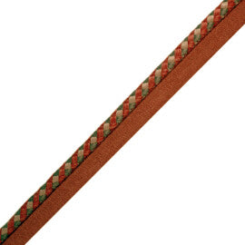 3/8" Lancaster Cord With Tape Trim by Samuel & Sons in Brick