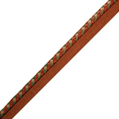 3/8" Lancaster Cord With Tape Trim by Samuel & Sons in Brick