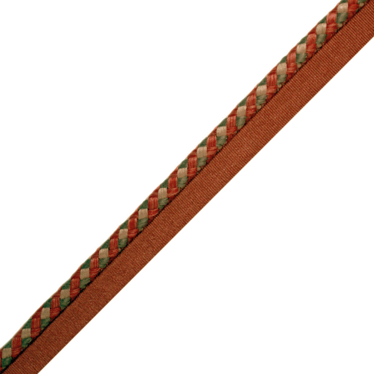 3/8" Lancaster Cord With Tape Trim by Samuel & Sons in Brick