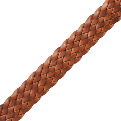 1" Woven Leather Braid Trim by Samuel & Sons in Saddle