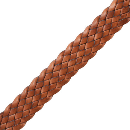 1" Woven Leather Braid Trim by Samuel & Sons in Saddle