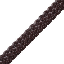 1" Woven Leather Braid Trim by Samuel & Sons in Espresso