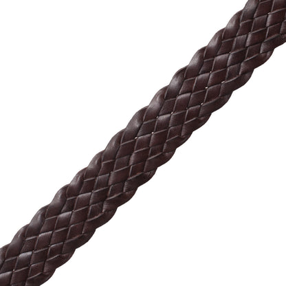 1" Woven Leather Braid Trim by Samuel & Sons in Espresso