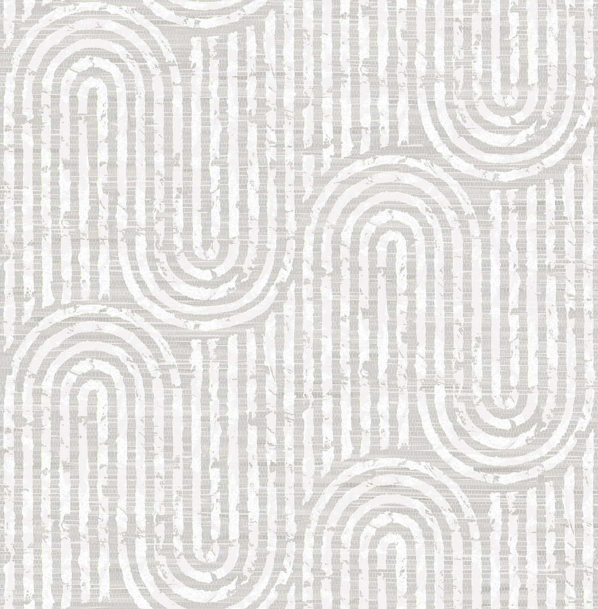 Scott Living Trippet Wallpaper - Bone, geometric in grey, green, neutral