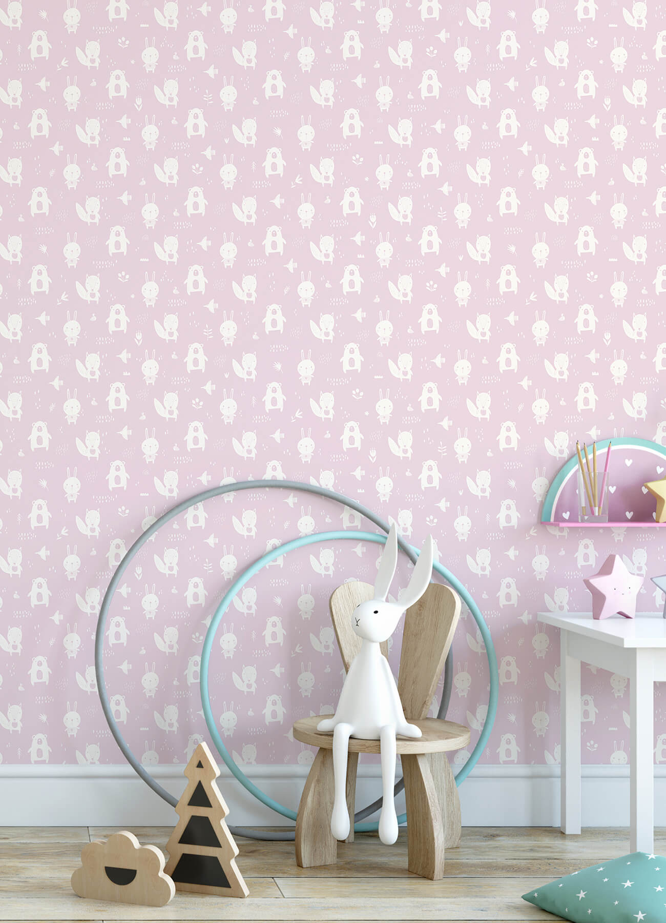 Fable Bitsy Woodland Wallpaper