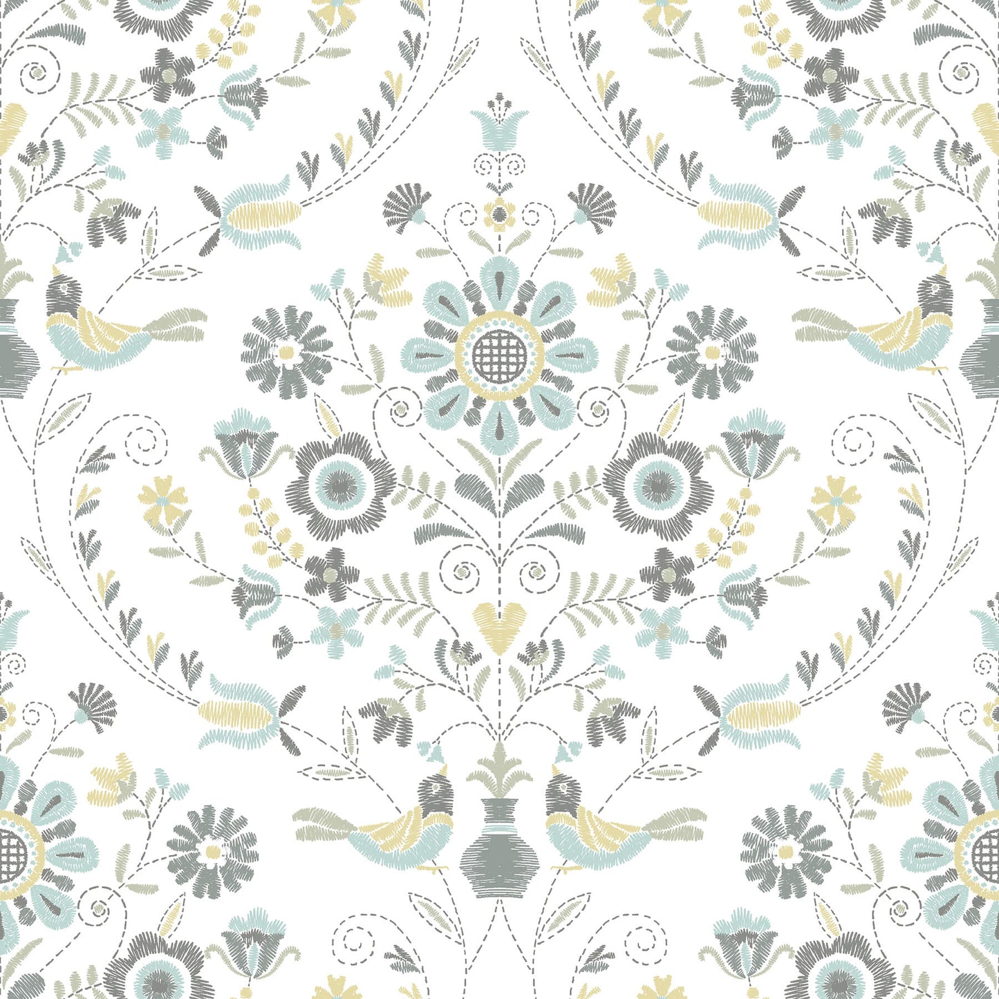 Hannah Britt Damask Wallpaper