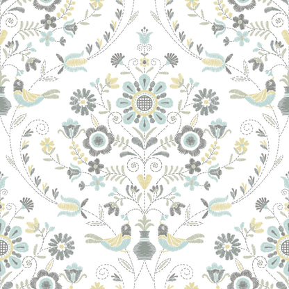 Hannah Britt Damask Wallpaper