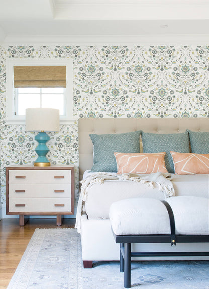 Hannah Britt Damask Wallpaper