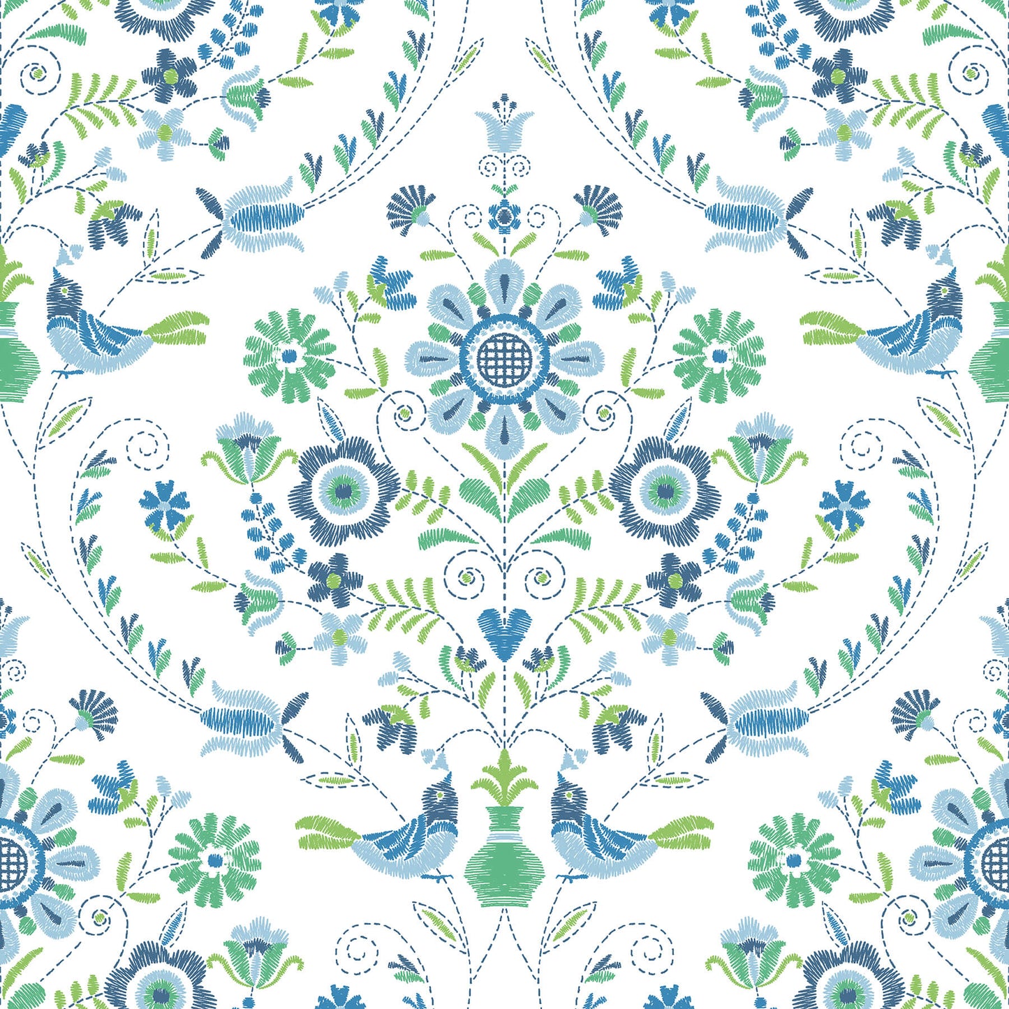 Hannah Britt Damask Wallpaper