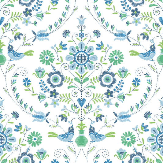 Hannah Britt Damask Wallpaper