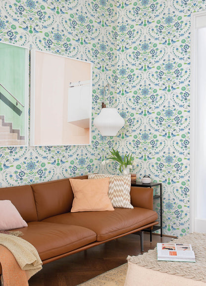 Hannah Britt Damask Wallpaper