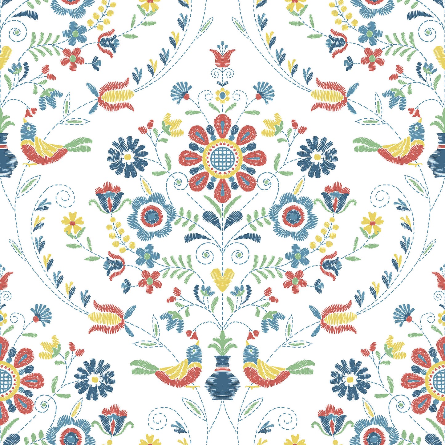 Hannah Britt Damask Wallpaper