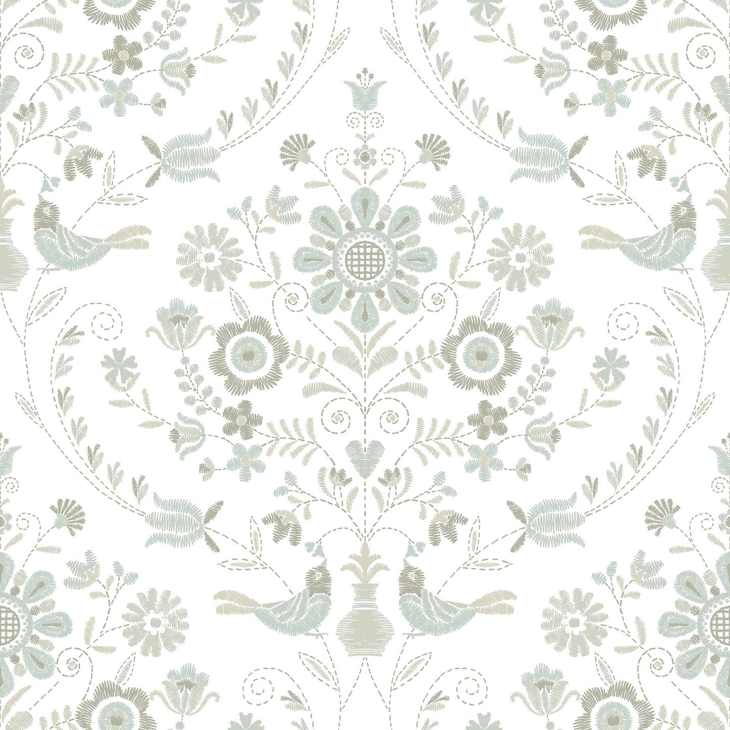 Hannah Britt Damask Wallpaper