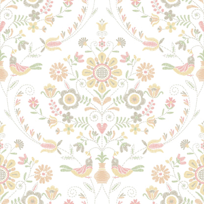 Hannah Britt Damask Wallpaper