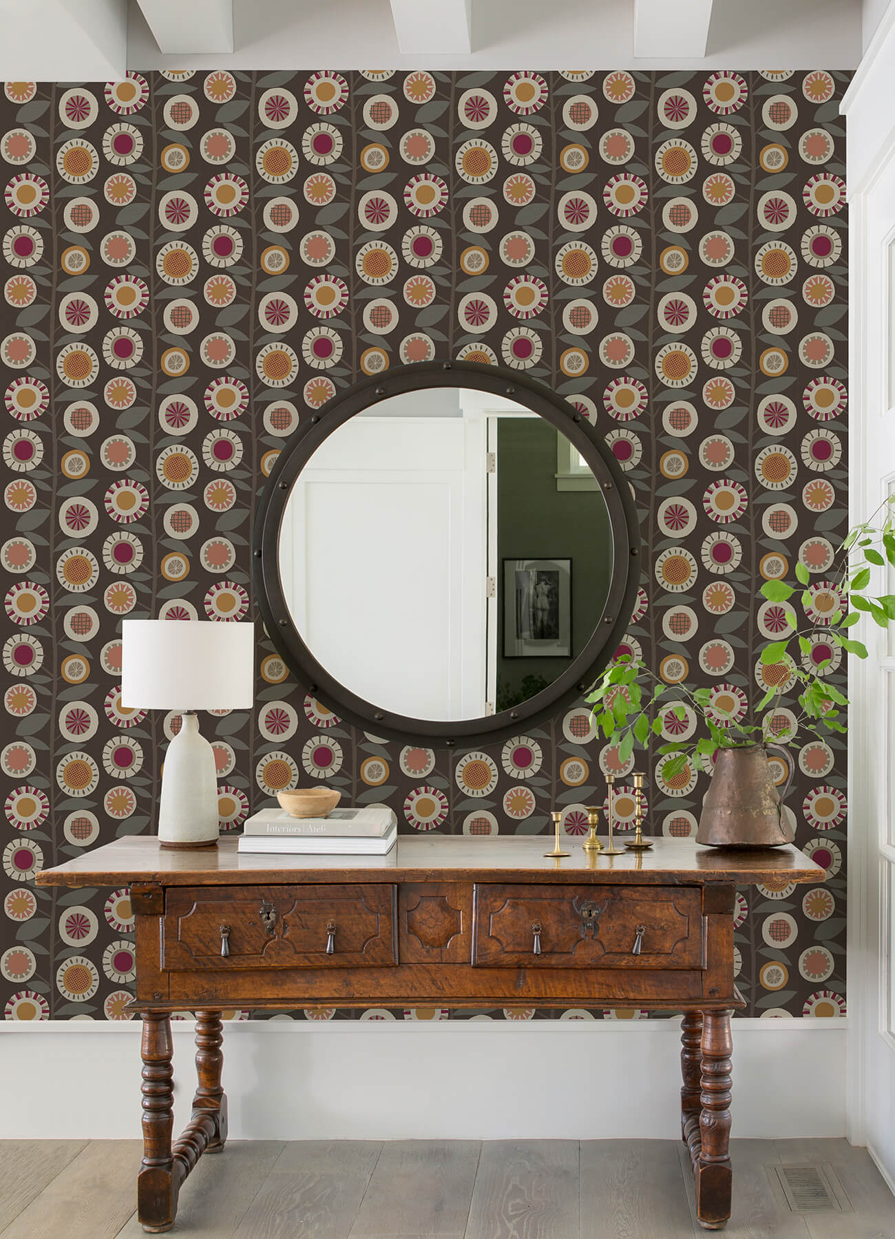 Hannah Sisu Floral Geometric Wallpaper