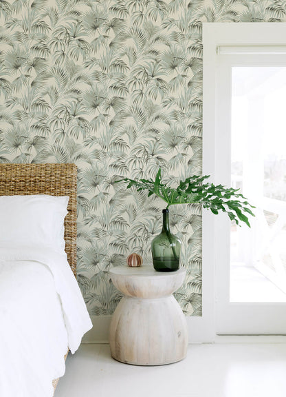 Blue Heron Manaus Palm Frond Wallpaper