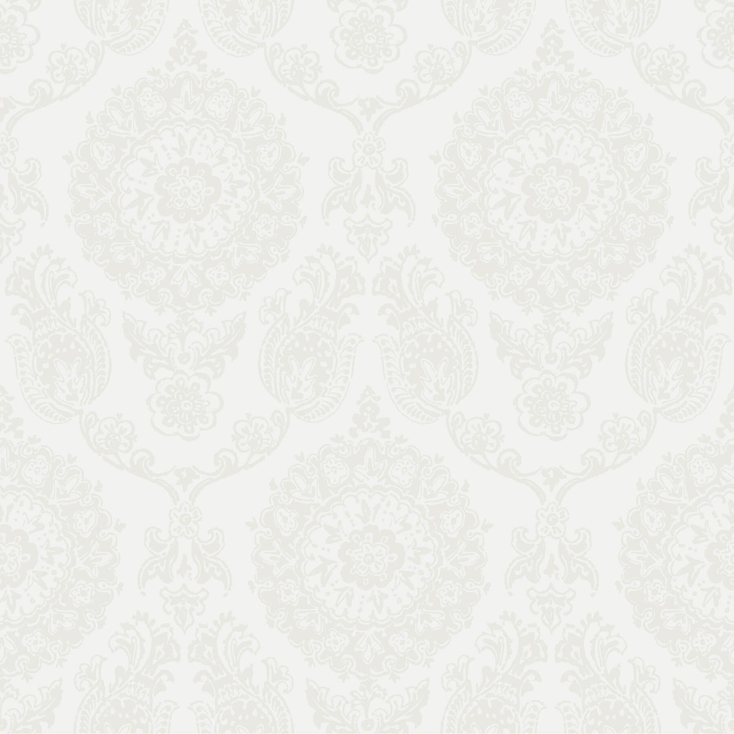 Blue Heron Helm Damask Floral Medallion Wallpaper