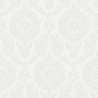 Blue Heron Helm Damask Floral Medallion Wallpaper