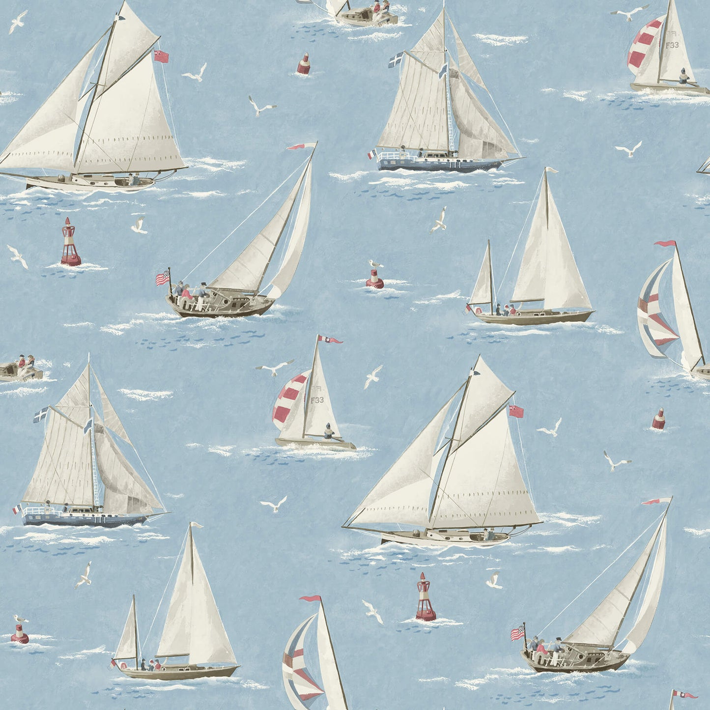 Blue Heron Leeward Sailboat Wallpaper