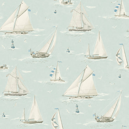 Blue Heron Leeward Sailboat Wallpaper