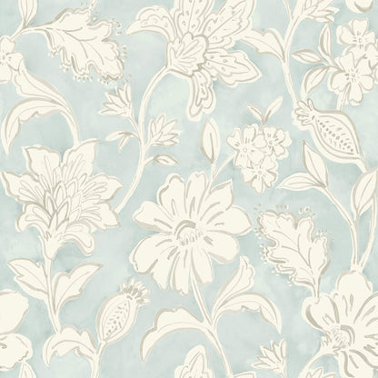 Blue Heron Plumeria Floral Trail Wallpaper