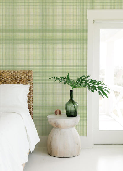 Blue Heron Madras Plaid Wallpaper