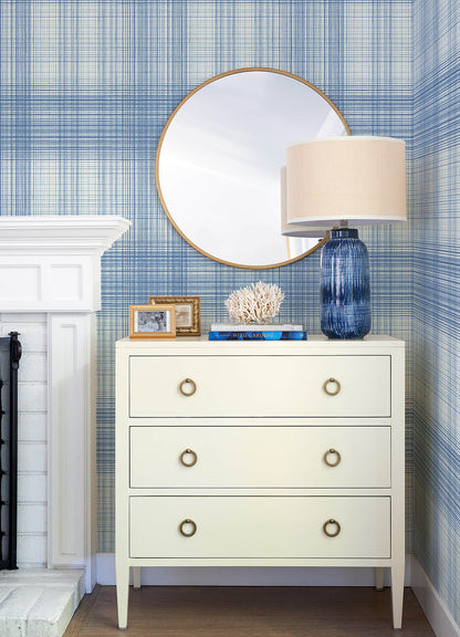 Blue Heron Madras Plaid Wallpaper