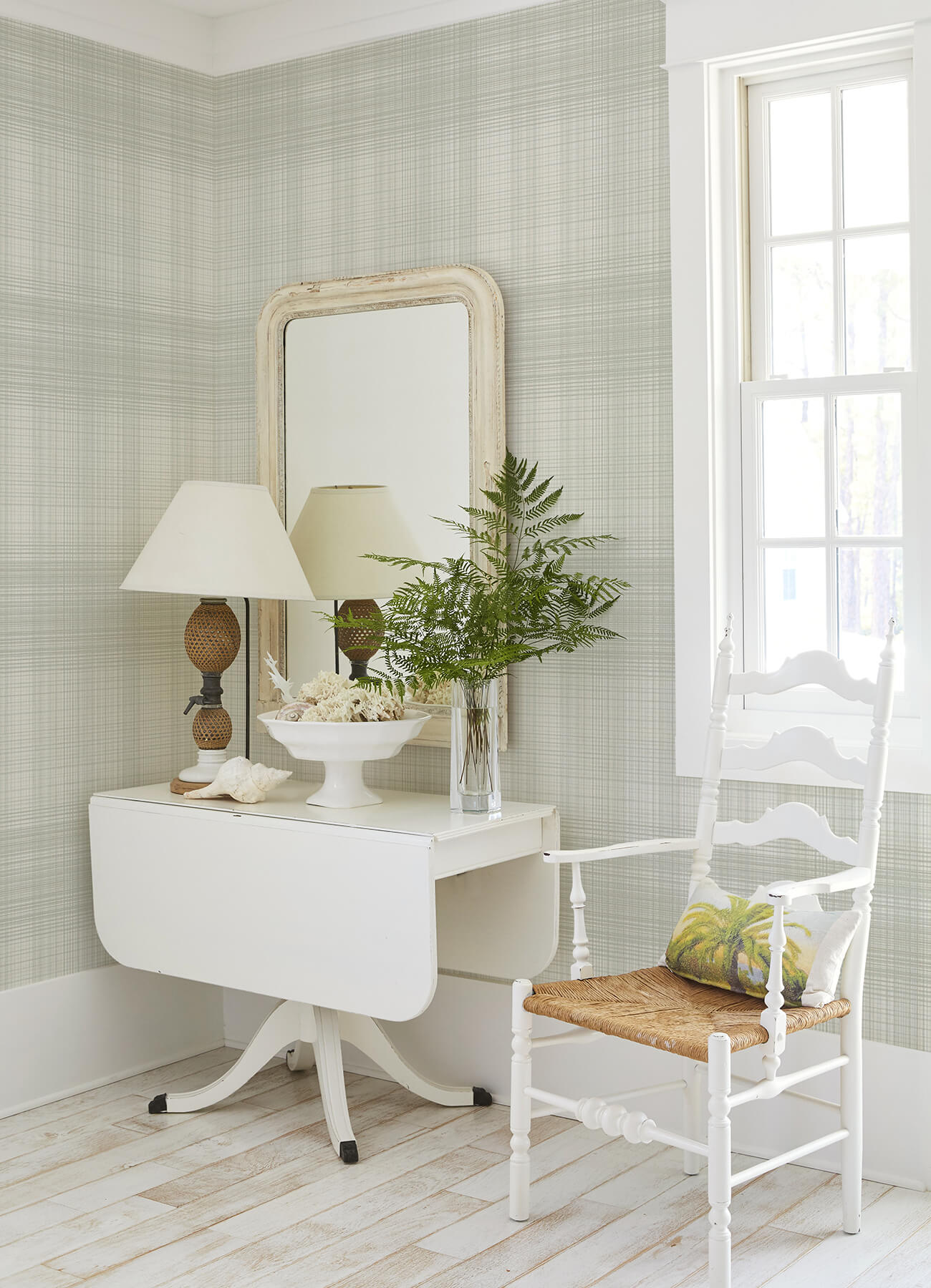 Blue Heron Madras Plaid Wallpaper