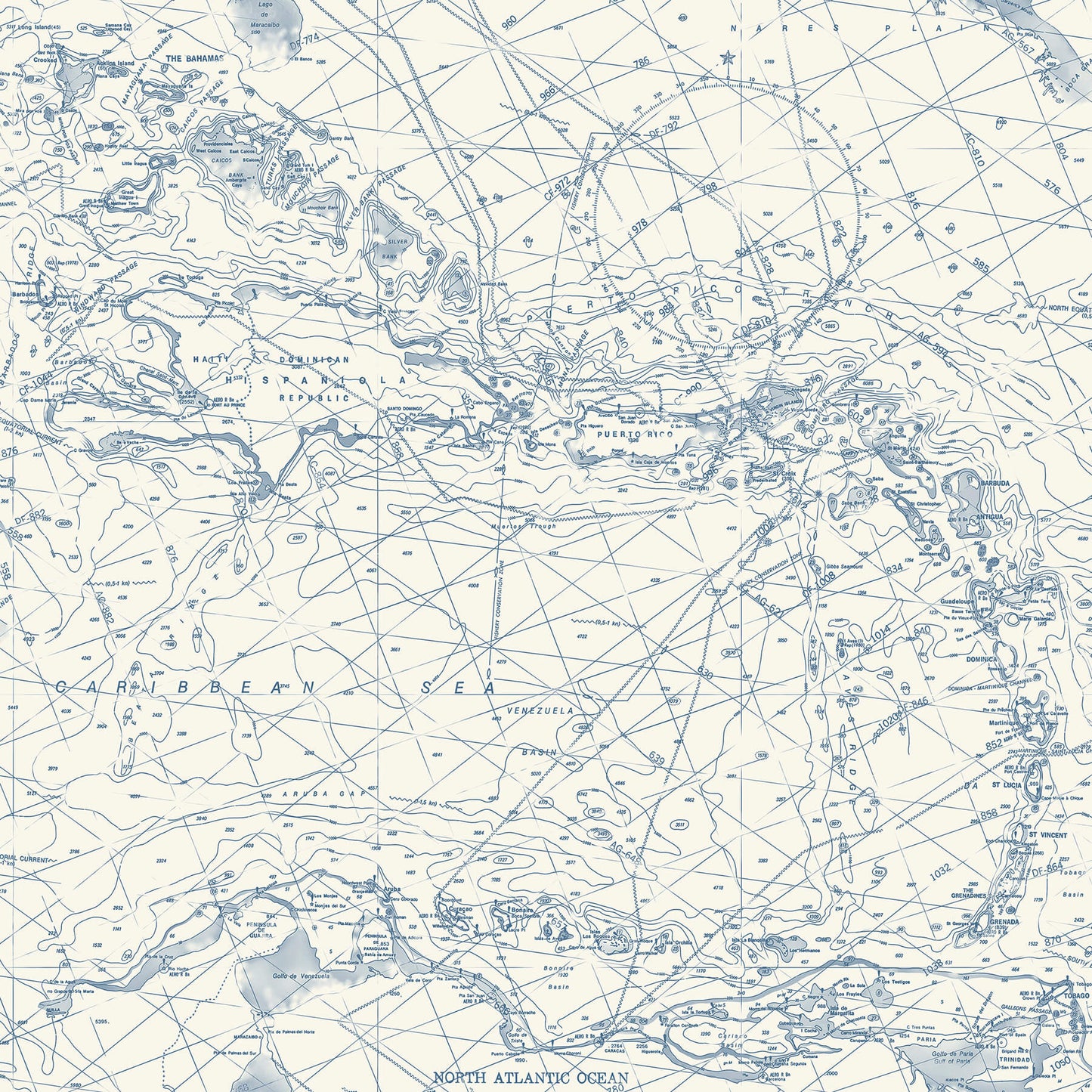 Blue Heron Nautical Charts Wallpaper