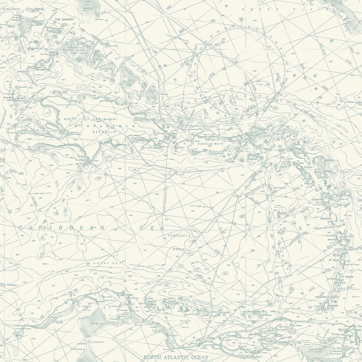 Blue Heron Nautical Charts Wallpaper